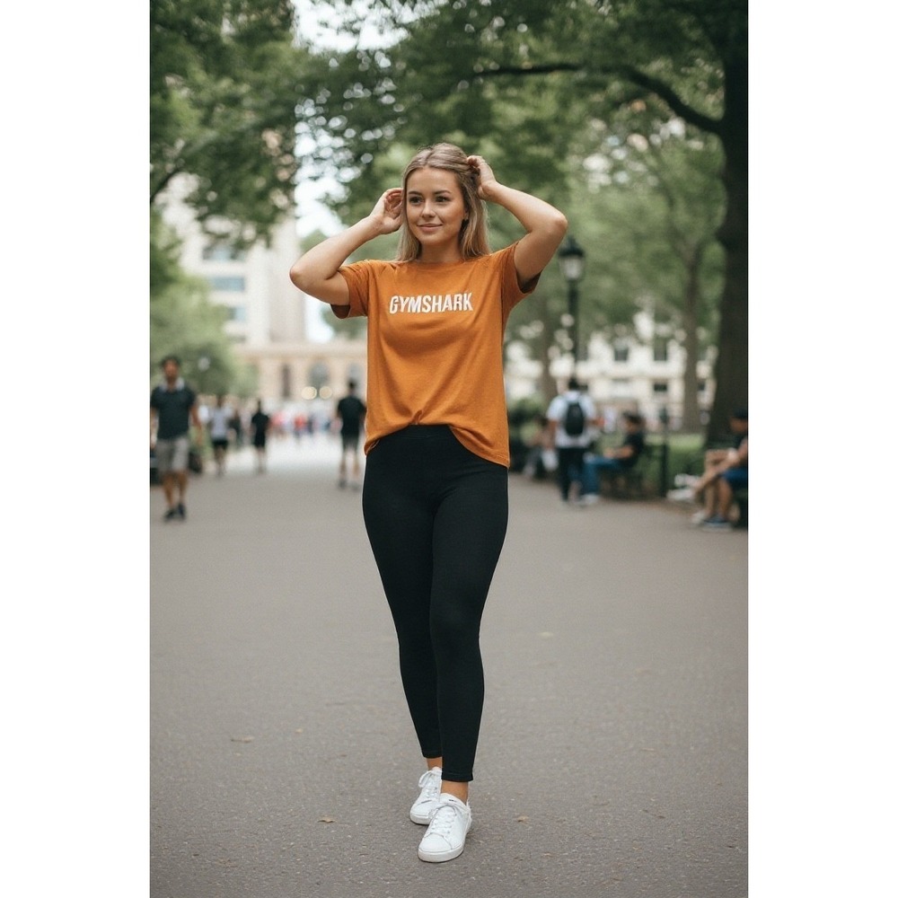 Gymshark Y2K‎ 🧡vibes Orange Top Retro Athletic Tee Gym workout shirt